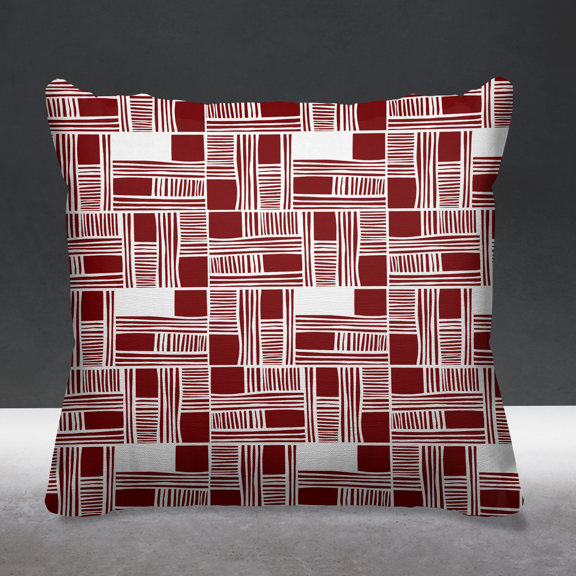 Kapri Indoor/Outdoor Throw Pillow, 19" x 19", Red, Square