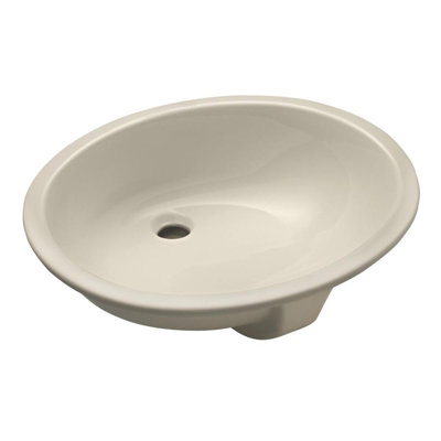 Lavabo de salle de bain ovale encastré en céramique avec trop-plein