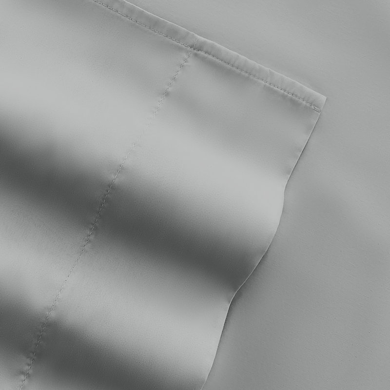 Solid Microfiber Ultra Soft Sheet Set, Light Gray, King Sheet Set with 2 Pillowcases