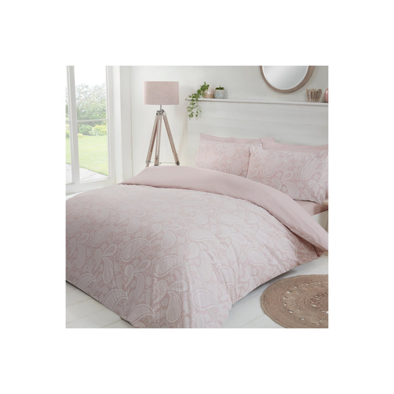Geer Paisley Duvet Cover Set with Pillowcases, Double - 2 Standard Pillowcases, Blush Pink