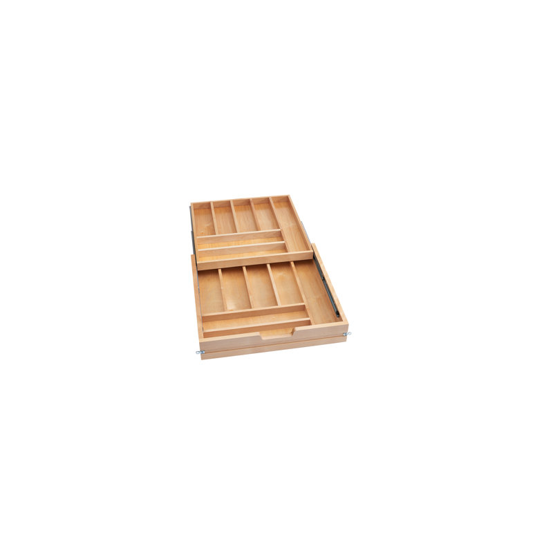 Wood Base Cabinet Two-Tier Replacement Drawer System W/ Soft-Close, 4.32" H x 22.5" W x 21.65" D
