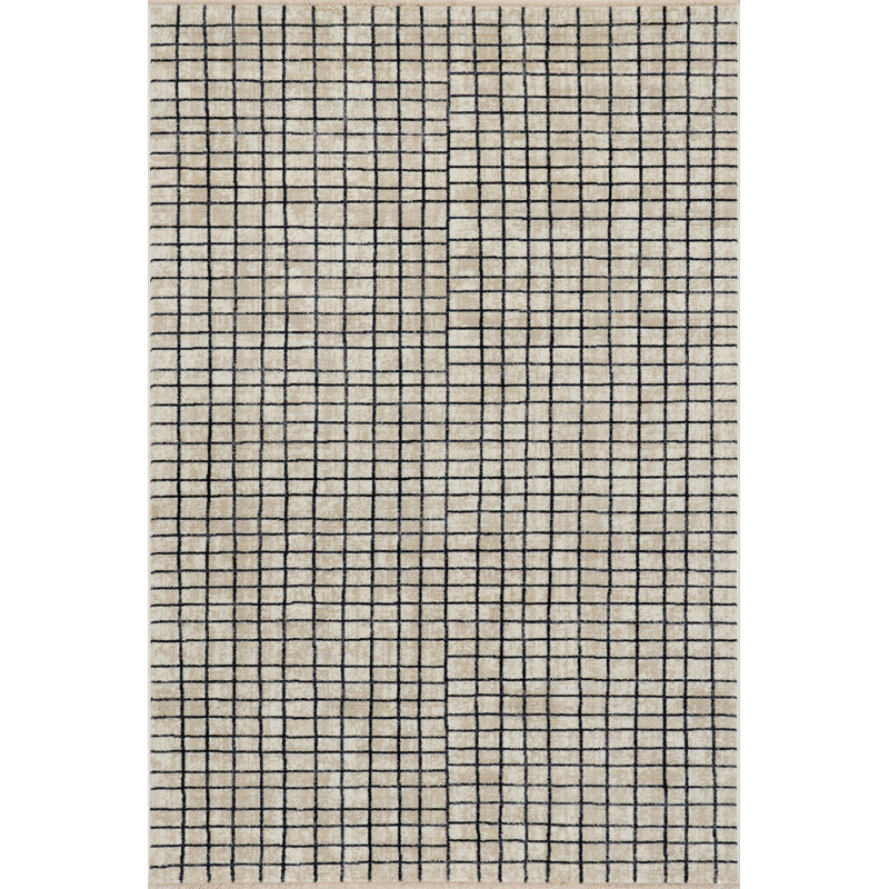 Tapis à carreaux moderne Calethe, Rectangle 6 pi 7 po x 9 pi 8 po