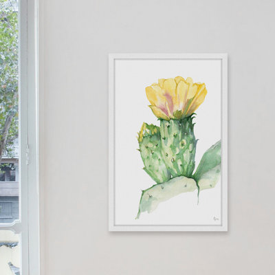 « prickly poirier cactus », reproduction de peinture à l’aquarelle encadrée