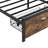 Metal Platform Bed: Wooden Headboard, Footboard USB, Charging, 2 Drawers-385148789