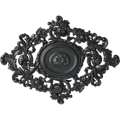 Médaillon de plafond Endurathane Katheryn, l 22 1/2 po x H 30 3/8 po x P 1 1/2 po, fini étain peint à la main