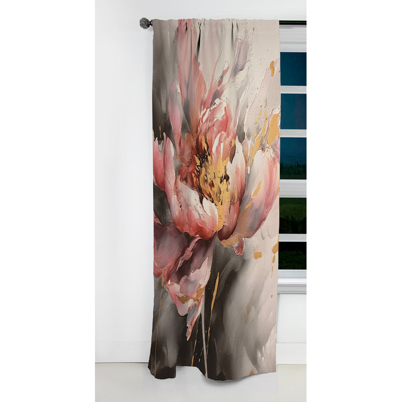 Sturdivant - Rideau pivoines - Rideau occultant à motif floral - 1 panneau, L 52 po x L 84 po