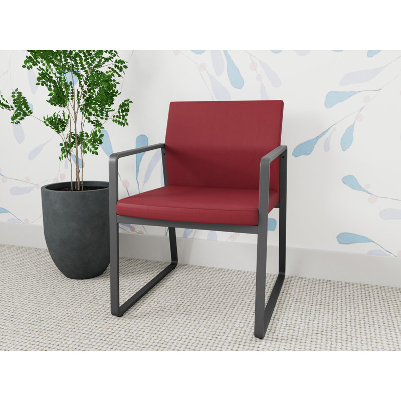 Chaise d'invité Gansett, Anthracite, Vinyle Patriot Plus Bordeaux