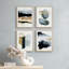 «Bathroom Bathroom Decor Multicolor Blue Pastel Aquarelle Landscape Abstract Shapes Wall Art Relax», impression encadrée sur papier, 4 pièces-97762763-97762766