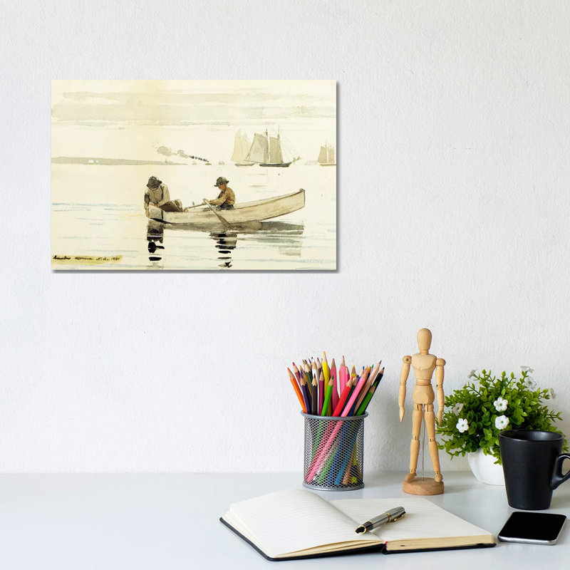 Boys Fishing, Gloucester Harbor, 1880 by Winslow Homer - Wrapped Canvas Gallery-Wrapped Canvas Giclée