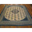 Tapis antique de couleur mongole blanc et bleu