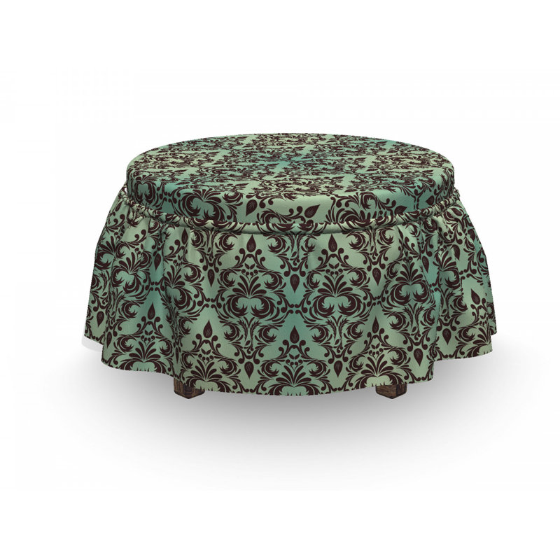 Housse pour repose-pieds floral baroque