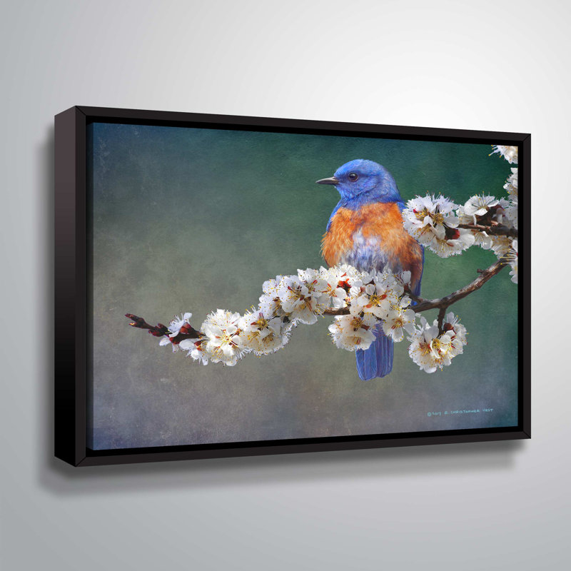 « pomme fleurs »-impression sur toile, H 8 po x l 10 po x P 2 po, Cadre noir