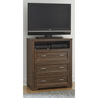 Logan 3 Drawer Chest with Media Shelf by My Home Furnishings