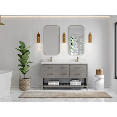 Parker 60'' Double Bathroom Vanity with Top