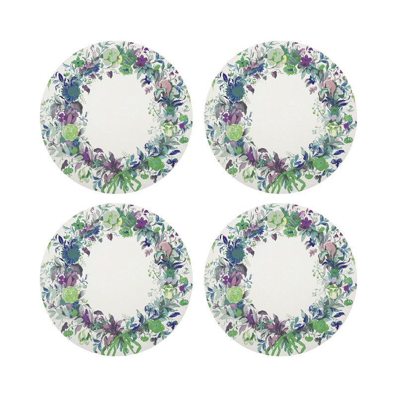Napperon Wreath Flowers, Bleu