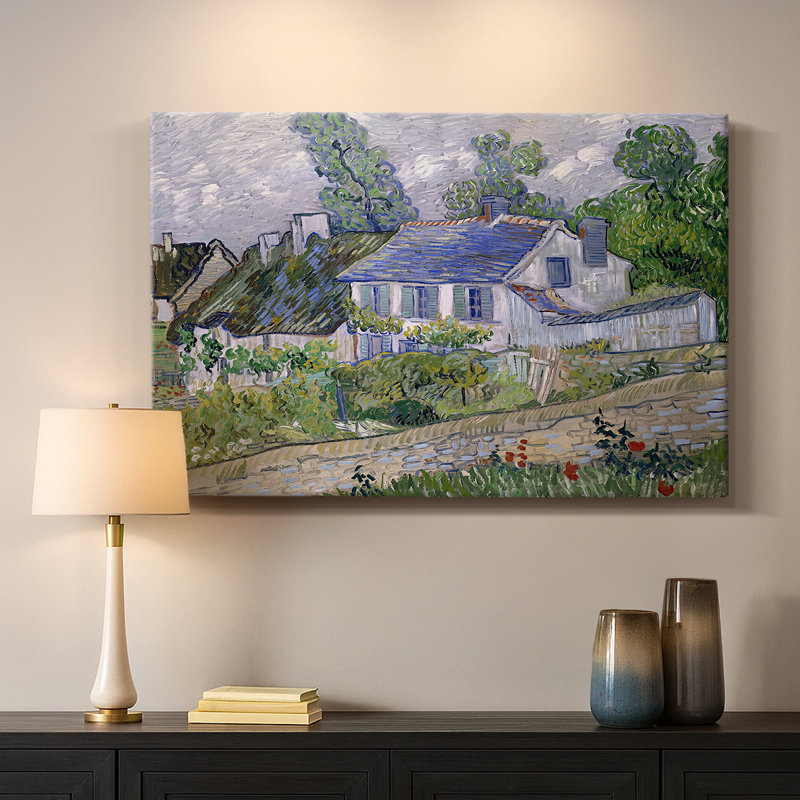 Maisons à Auvers-Vincent van Gogh-Toile tendue avec châssis-1890, 24 po x 36 po