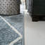 Tapis bleu clair / blanc à motif de treillis et de diamants Bertrice-1371709284