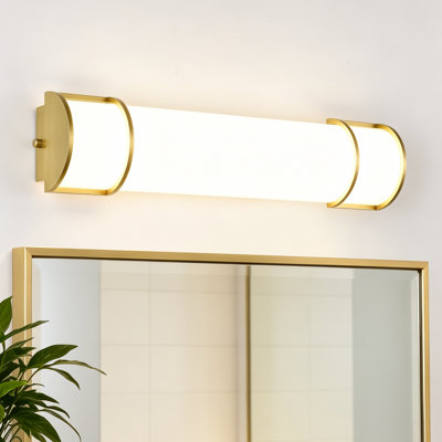 Barre lumineuse linéaire à DEL intégrée pour meuble-lavabo, température de couleur réglable 3CCT (3 000 K/4 000 K/5 000 K), intensité variable, résistante à l’humidité, 24 po/30 po et 3 finitions au choix