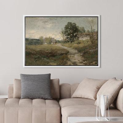 IDEA4WALL Framed Canvas Print Wall Art Country Village Rustic Rural Landscape Nature Wilderness Illustrations Fine Art Farmhouse Floral Botanical Calm/Relax Cozy For Bedroom