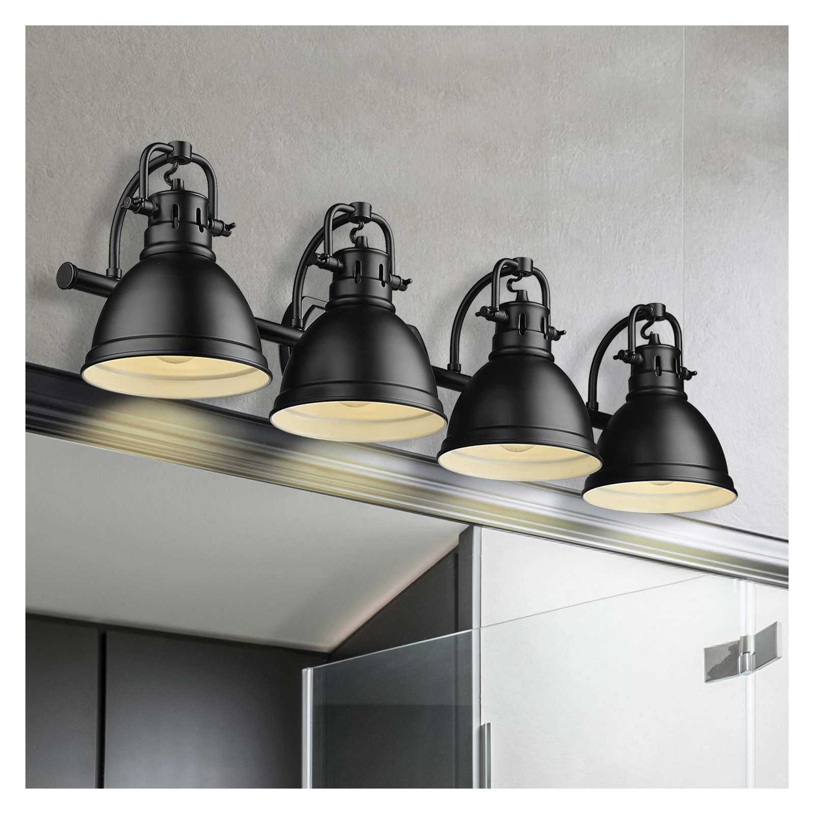 Calico 4 Light Dimmable Vanity Light, Matte Black, Matte Black