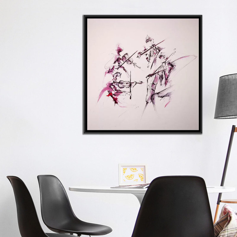 «Quartet», reproduction sur toile, Toile avec cadre noir, Pas de tapis, H 26 po x l 18 po x P 1,5 po