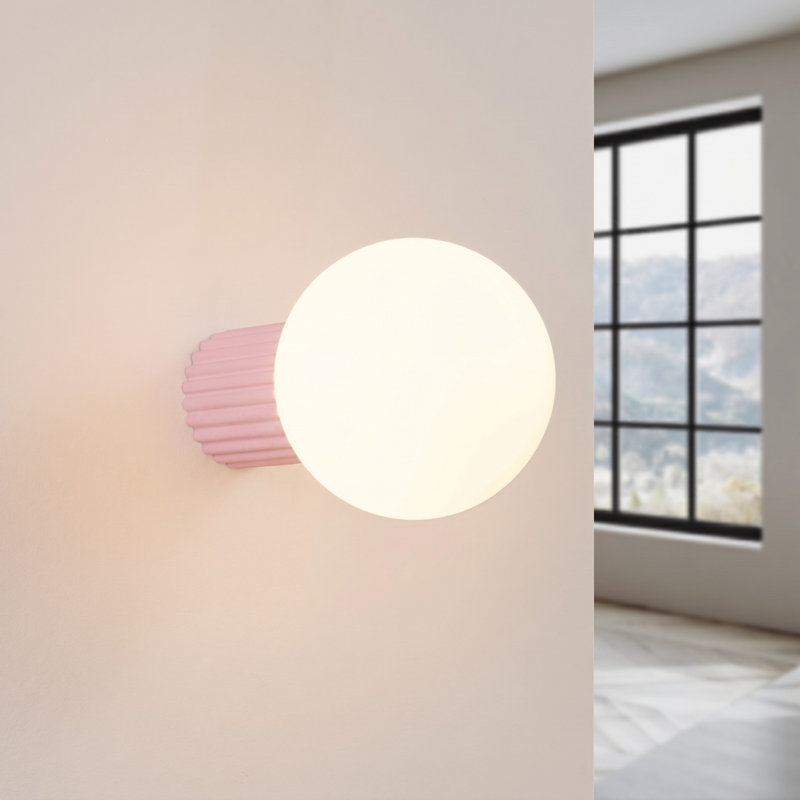 Halo Aluminium Flush Mounted Sconce, Pink