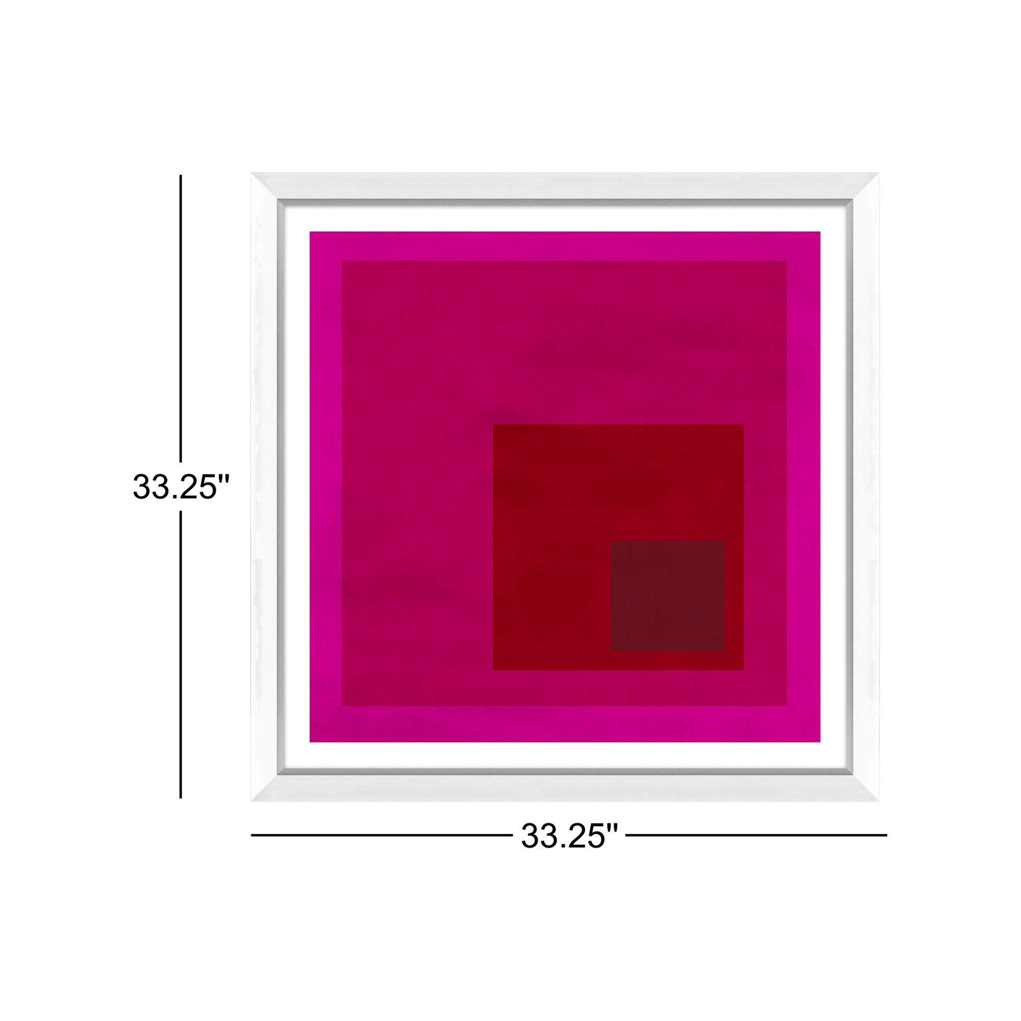 Albers Influence, 33.25" H x 33.25" W x 1.75" D, White, White