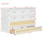 Grand lit escamotable avec grands tiroirs de rangement, blanc