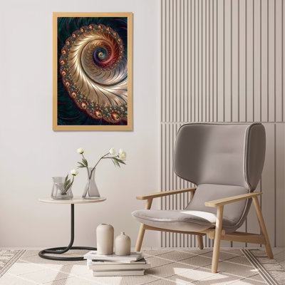 Abstrait spirale abstraite à motif de fractales sur toile tendue sur toile, ensemble de 1