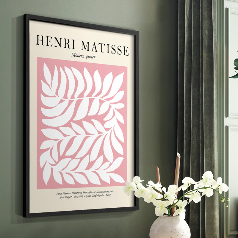 Matisse Lxxiv, reproduction encadrée - bois massif, Noir, H 14 po x l 11 po