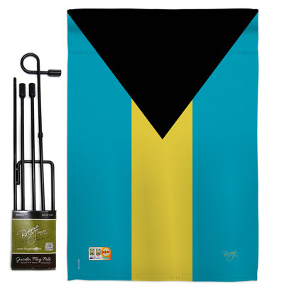 Polyester 2 côtés 18,5 x 13 po bahamas ensemble de drapeau