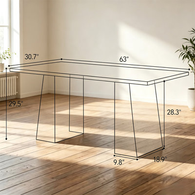 Bureau d'ordinateur industriel contemporain avec piétement trapézoïdal