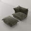 Upholstered Armchair with Footstool-1127813410