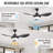 Damecia 47" 3-Blade Modern Ceiling Fan With LED Light and Remote Control-1936583026