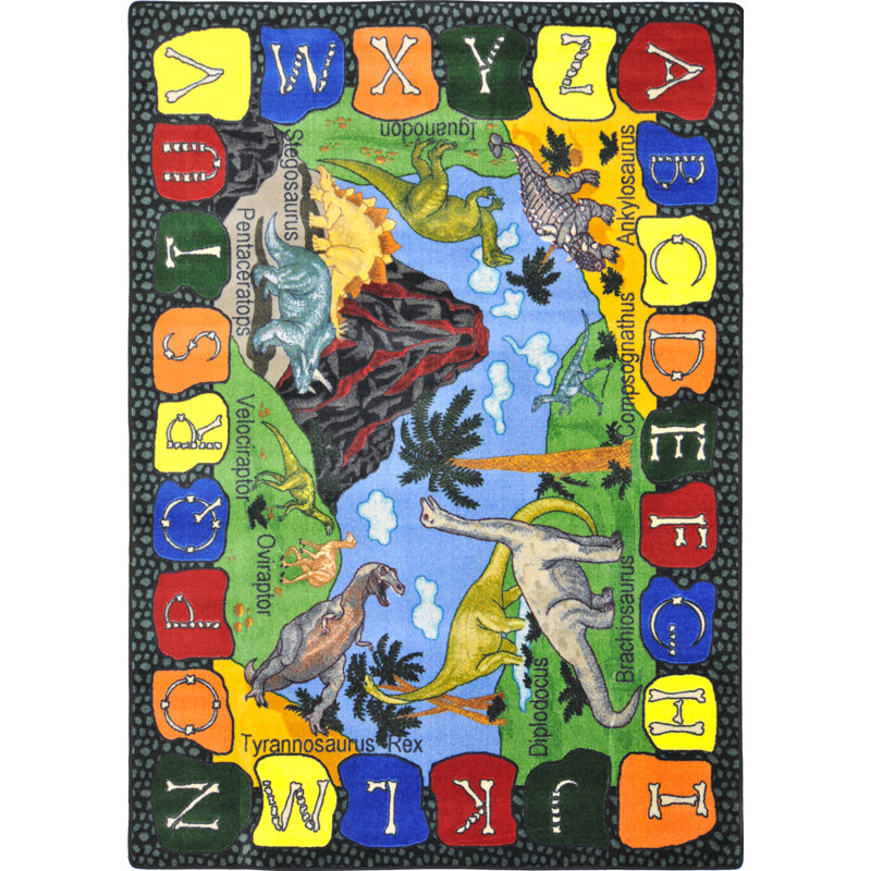 Tapis éducatif «We Dig Dinosaurs», Rectangle 5 pi 4 po x 7 pi 8 po