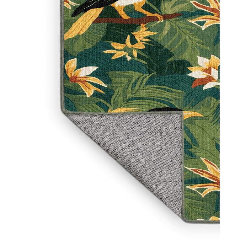  Tapis hawaïen lavable Mynah Birds, Rectangle 7 pi x 9 pi
