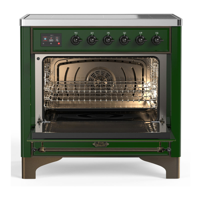 Majestic III Series 36 Inch Induction Range with 6 Induction Elements in Matte Graphite (Chrome Trim), Burnished