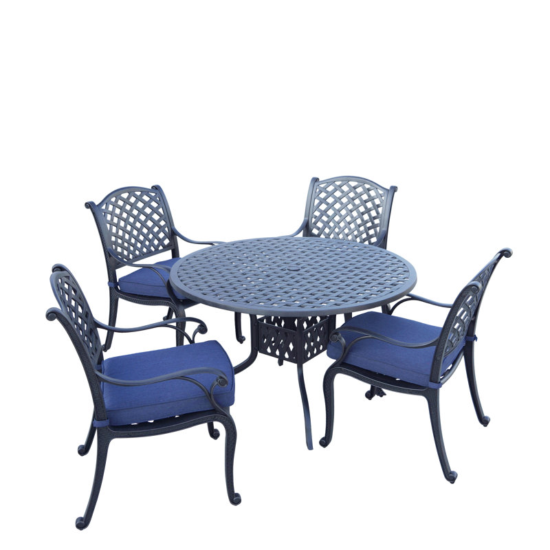 Frazee 5 Piece Dining Set, Navy