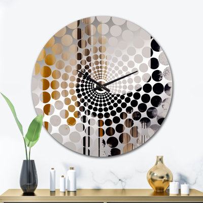 Golden Minimalist Abstract I - Horloge murale abstraite
