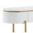 Darvis Contemporary 47"L Oval Sofa Table in White High Gloss and Gold