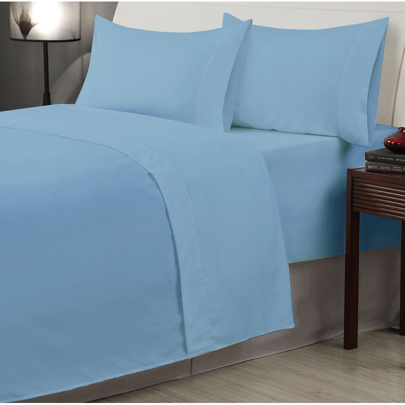 Billie Microfiber Sheet Set, Twin XL, Blue