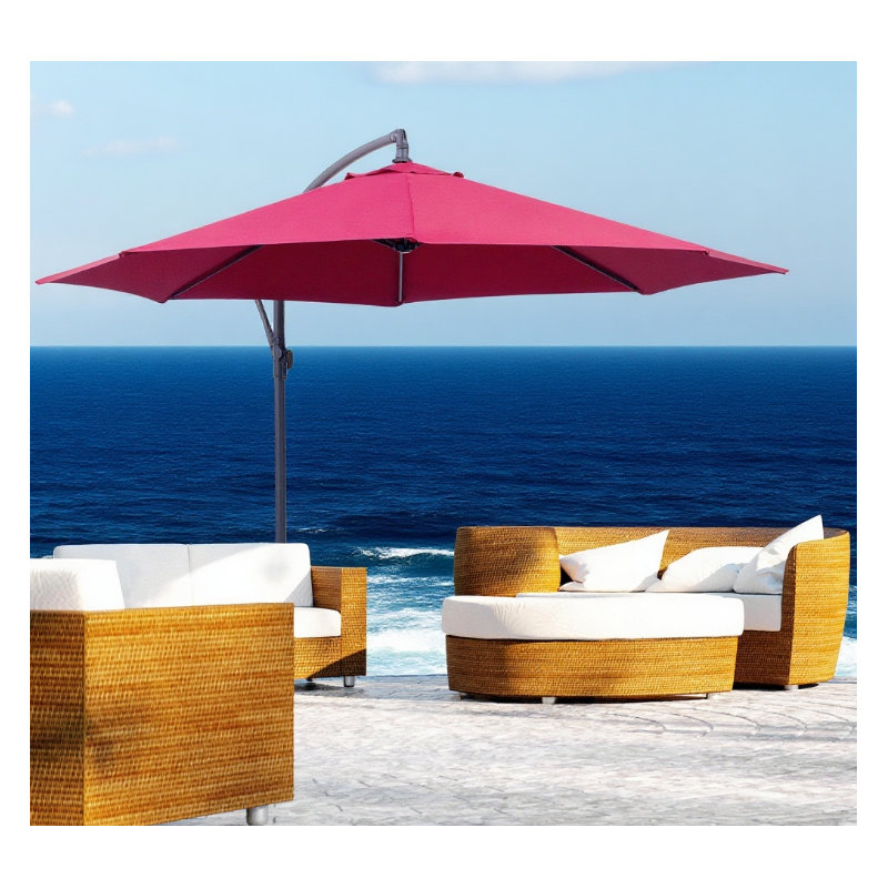 Parasol excentré de patio avec base