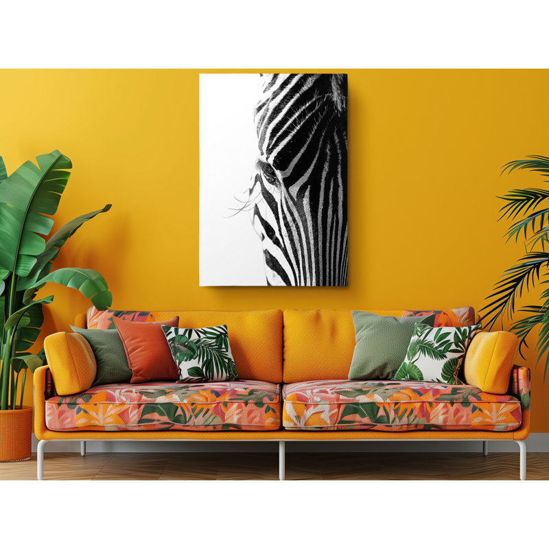 Zebra Black and White Canvas Print