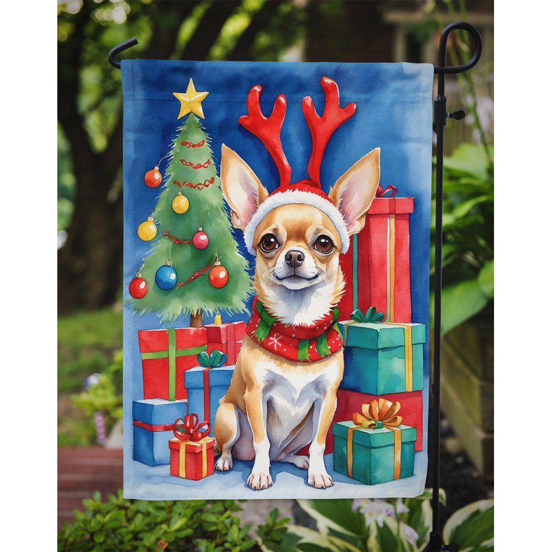 Drapeau de Noël renne de jardin, Chihuahua