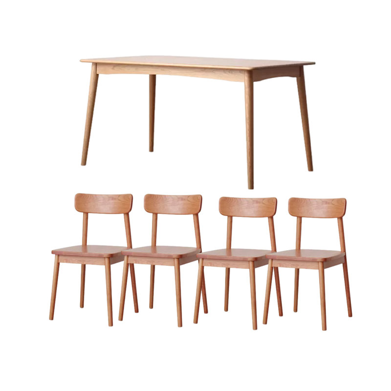 Table rectangulaire en bois massif domestique simple, 5, H 29,52 po x l 59 po x P 31,49 po