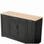 Buffet de rangement multifonctionnel Trexm, table de salle à manger extensible, tablettes réglables, support coulissant à 3 niveaux, îlot de cuisine pour la cuisine, la salle à manger et le salon (noir)-253789907