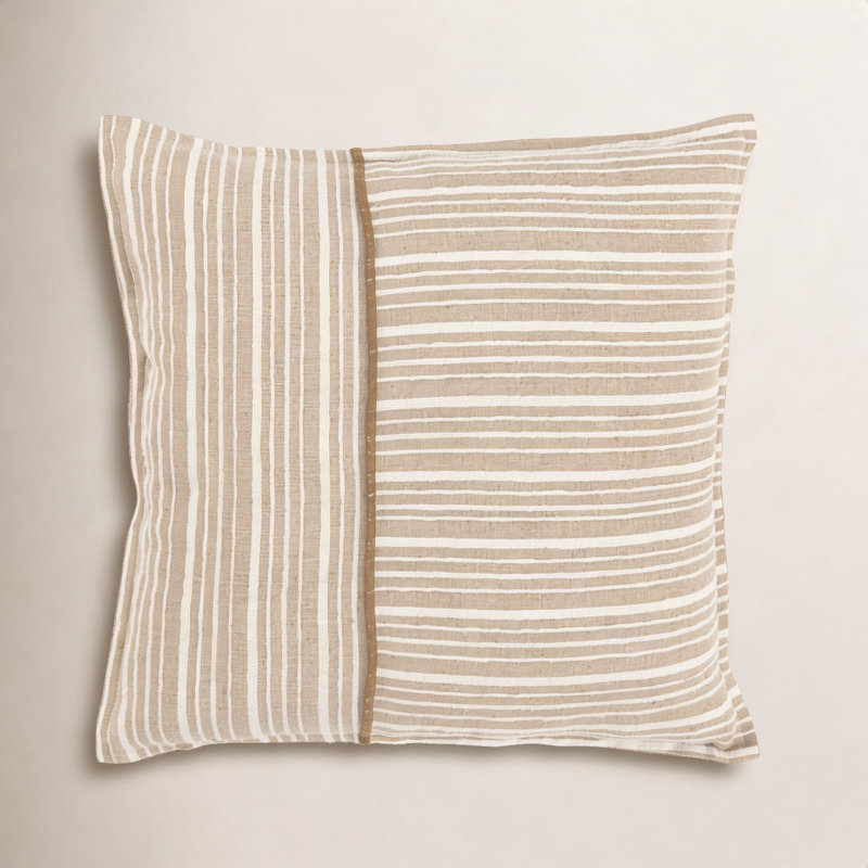 Berthe 100% Cotton Throw Pillow (Poly Filled), Natural