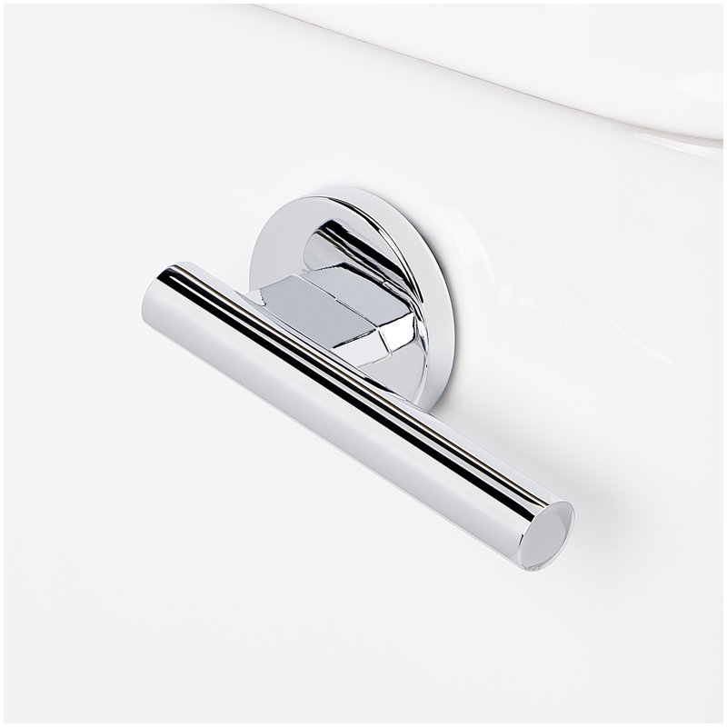 Millspring Low-Flow Two-Piece Elongated Toilet - White - Chrome Handle, Chrome
