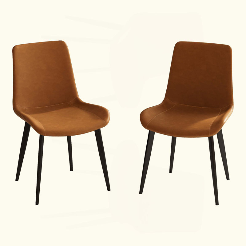 Chaises de salle à manger 2 pièces, chaises de cuisine et de salle à manger modernes, siège rembourré en similicuir et pieds robustes en métal