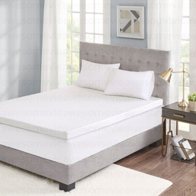 Surmatelas hypoallergénique en mousse viscoélastique gélifiée 3 po avec housse de refroidissement amovible